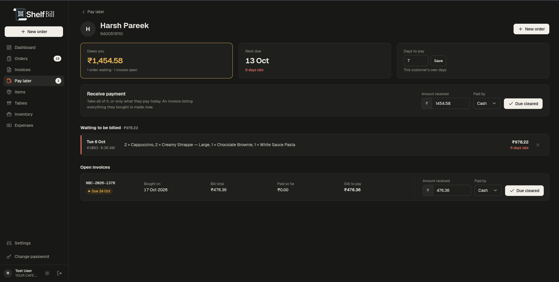 Pay later screen