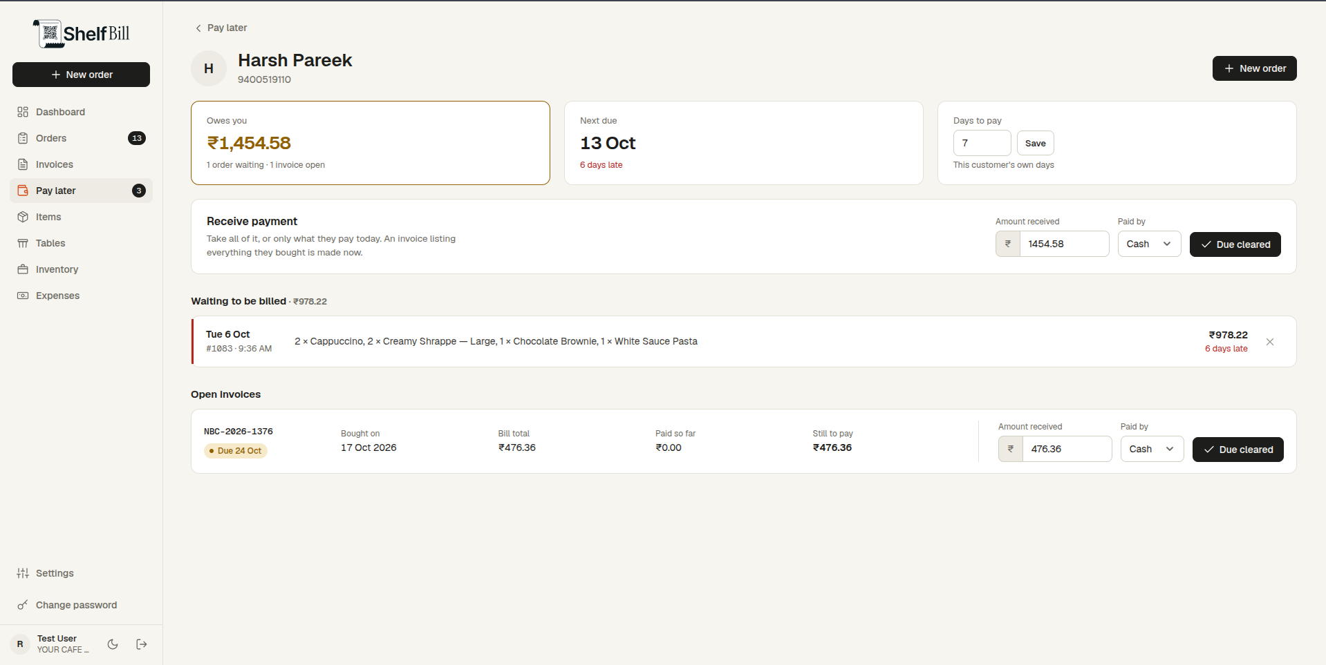 Pay later screen
